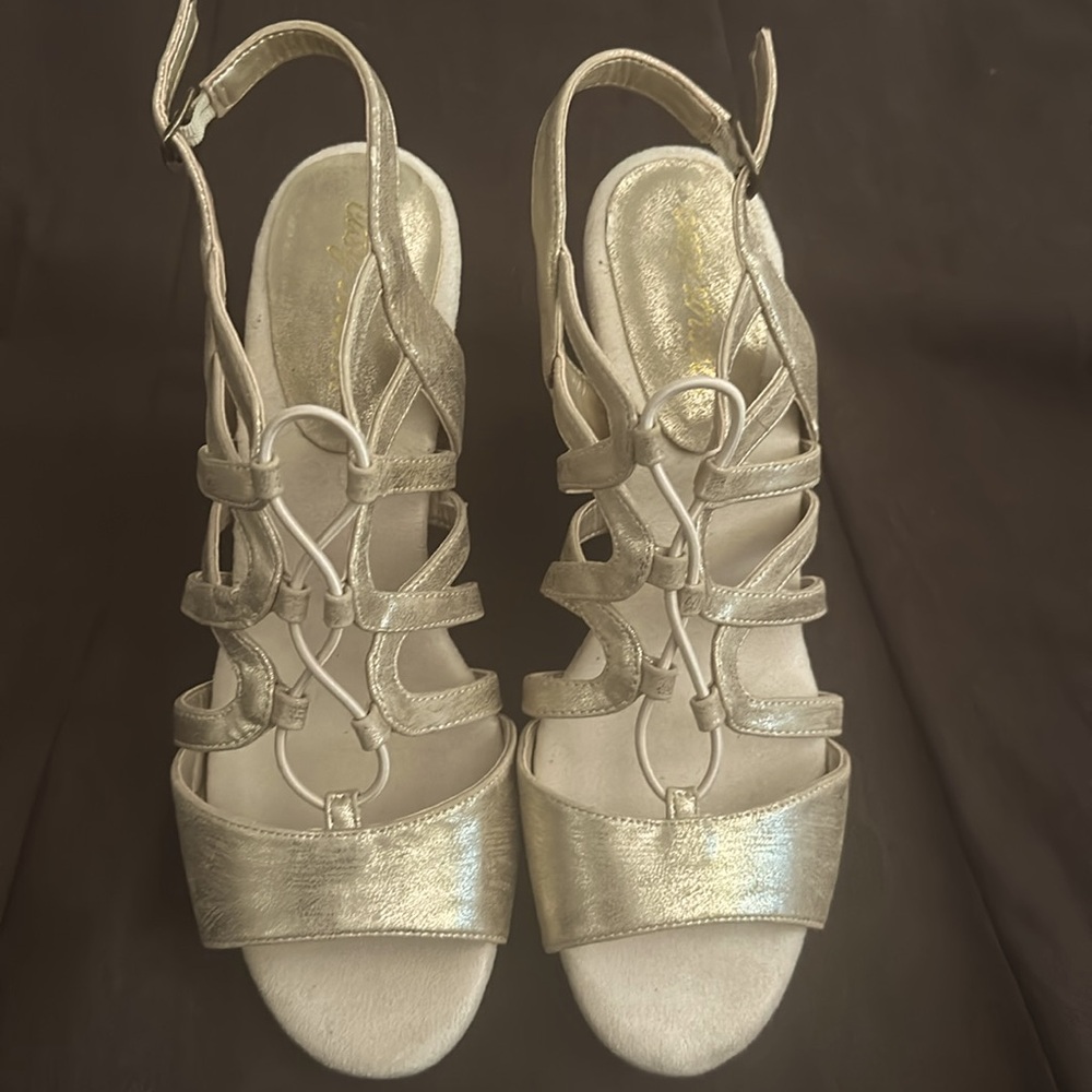 Metallic Gold Sandals by Easy Street - Picture 4 of 8